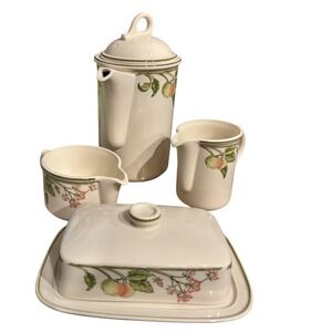 Wedgwood Wild Apple Porcelain Butter Dish Coffee Pot Creamer Gravy